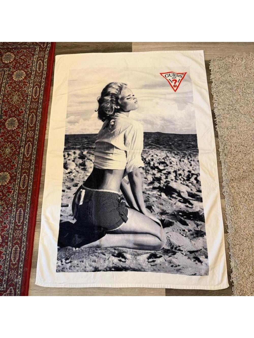 vintage guess beachwear beach towel 00s